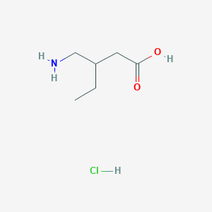 molecular formula C6H14ClNO2 B1378300 3-(Aminomethyl)pentanoic acid hydrochloride CAS No. 1394041-23-6