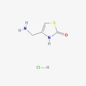 molecular formula C4H7ClN2OS B1378301 4-(Aminomethyl)-2,3-dihydro-1,3-thiazol-2-one hydrochloride CAS No. 1394041-73-6