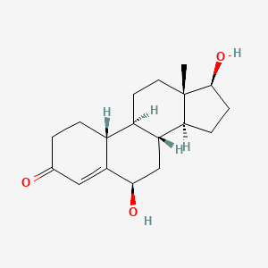 molecular formula C18H26O3 B13783078 (6R,8R,9S,10R,13S,14S,17S)-6,17-Dihydroxy-13-methyl-6,7,8,9,10,11,12,13,14,15,16,17-dodecahydro-1H-cyclopenta[a]phenanthren-3(2H)-one CAS No. 4146-29-6