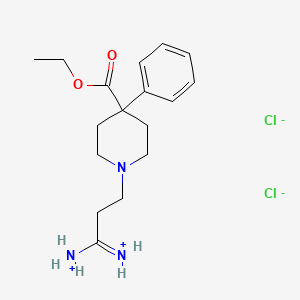 molecular formula C17H27Cl2N3O2 B13783141 1-(2-(Amino(hydroxyimino)methyl)ethyl)-4-phenylisonipecotic acid ethyl ester dihydrochloride CAS No. 95022-51-8