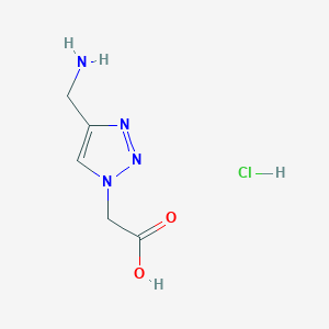 molecular formula C5H9ClN4O2 B1378317 2-[4-(氨甲基)-1H-1,2,3-三唑-1-基]乙酸盐酸盐 CAS No. 1394041-59-8