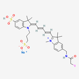 sodium;3-[(2Z)-2-[(2E,4E)-5-[5-[[(2-iodoacetyl)amino]methyl]-1,3,3-trimethylindol-1-ium-2-yl]penta-2,4-dienylidene]-3,3-dimethyl-5-sulfoindol-1-yl]propane-1-sulfonate