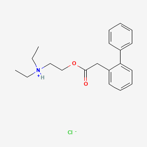 molecular formula C20H26ClNO2 B13783289 2-Biphenylacetic acid, 2-(diethylamino)ethyl ester, hydrochloride CAS No. 63992-32-5