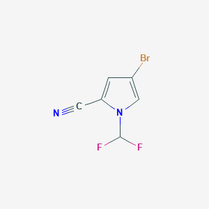 molecular formula C6H3BrF2N2 B1378331 4-bromo-1-(difluoromethyl)-1H-pyrrole-2-carbonitrile CAS No. 1559067-57-0