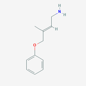 molecular formula C11H15NO B13783336 2-Buten-1-amine,3-methyl-4-phenoxy-,(E)-(9CI) 