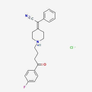 Acetonitrile, 2-(1-(3-(p-fluorobenzoyl)propyl)-4-piperidylidene)-2-phenyl-, hydrochloride