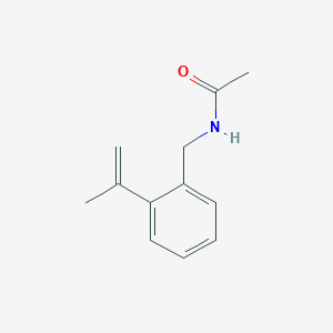 molecular formula C12H15NO B13783373 N-[(2-prop-1-en-2-ylphenyl)methyl]acetamide 