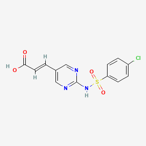 (E)-3-[2-[(4-chlorophenyl)sulfonylamino]pyrimidin-5-yl]prop-2-enoic acid