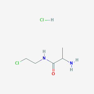 molecular formula C5H12Cl2N2O B13783453 2-amino-N-(2-chloroethyl)propanamide;hydrochloride CAS No. 91159-31-8