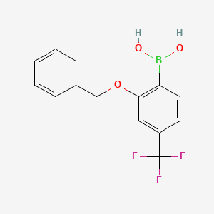 molecular formula C14H12BF3O3 B1378348 2-Benzyloxy-4-(trifluoromethyl)phenylboronic acid CAS No. 1701435-39-3