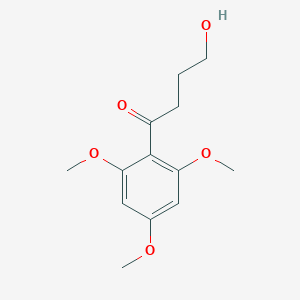 molecular formula C13H18O5 B13783543 1-Butanone,4-hydroxy-1-(2,4,6-trimethoxyphenyl) 