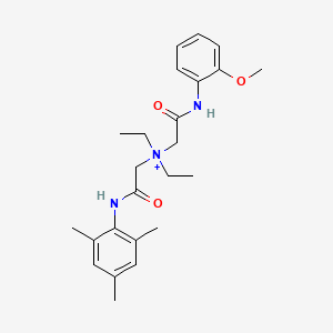 molecular formula C24H34N3O3+ B13783596 Ammonium, diethyl(((o-methoxyphenyl)carbamoyl)methyl)(((2,4,6-trimethylphenyl)carbamoyl)methyl)- CAS No. 84607-97-6