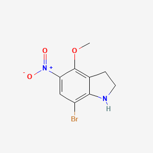 molecular formula C9H9BrN2O3 B1378368 7-Bromo-4-methoxy-5-nitroindoline CAS No. 1427503-13-6