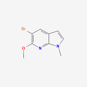 molecular formula C9H9BrN2O B1378379 5-bromo-6-methoxy-1-methyl-1H-pyrrolo[2,3-b]pyridine CAS No. 1427503-67-0