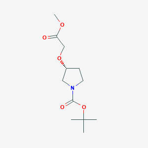 molecular formula C12H21NO5 B1378382 (R)-3-Methoxycarbonylmethoxy-pyrrolidine-1-carboxylic acid tert-butyl ester CAS No. 1427203-52-8