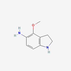 molecular formula C9H12N2O B1378386 5-Amino-4-methoxy-indoline CAS No. 200484-92-0