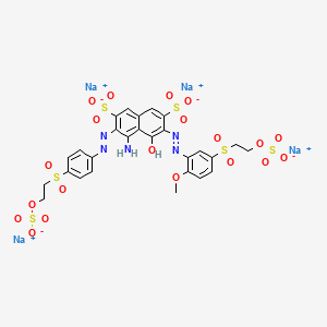 Tetrasodium 4-amino-5-hydroxy-6-((2-methoxy-5-((2-(sulphonatooxy)ethyl)sulphonyl)phenyl)azo)-3-((4-((2-(sulphonatooxy)ethyl)sulphonyl)phenyl)azo)naphthalene-2,7-disulphonate