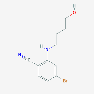 molecular formula C11H13BrN2O B1378399 4-Bromo-2-[(4-hydroxybutyl)amino]benzonitrile CAS No. 1616500-55-0