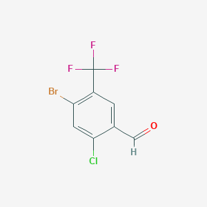 molecular formula C8H3BrClF3O B1378404 4-溴-2-氯-5-(三氟甲基)苯甲醛 CAS No. 1414870-64-6