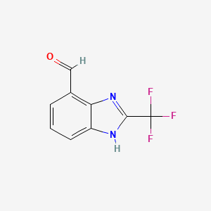molecular formula C9H5F3N2O B1378406 2-(三氟甲基)-1H-苯并[d]咪唑-7-甲醛 CAS No. 933741-41-4