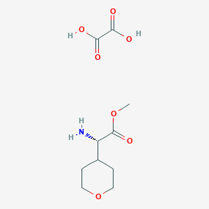 molecular formula C10H17NO7 B1378421 (S)-氨基-(四氢吡喃-4-基)-乙酸甲酯草酸盐 CAS No. 1187930-44-4