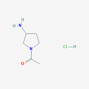 molecular formula C6H13ClN2O B1378432 1-(3-氨基吡咯烷-1-基)乙酮盐酸盐 CAS No. 1394041-16-7