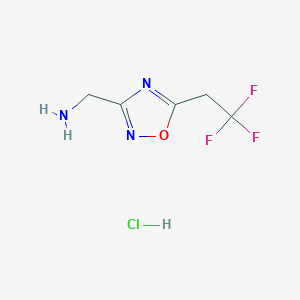 molecular formula C5H7ClF3N3O B1378448 [5-(2,2,2-Trifluoroethyl)-1,2,4-oxadiazol-3-yl]methanamine hydrochloride CAS No. 1421601-20-8