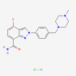 4-Fluoro-2-[4-[(4-methyl-1-piperazinyl)methyl]phenyl]-2H-indazole-7-carboxamide hydrochloride