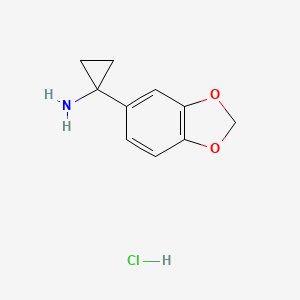 molecular formula C10H12ClNO2 B1378456 1-(2H-1,3-苯并二氧杂环戊烯-5-基)环丙烷-1-胺盐酸盐 CAS No. 1421604-95-6