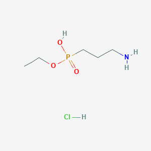 molecular formula C5H15ClNO3P B1378458 Ácido (3-aminopropil)(etoxi)fosfínico clorhidrato CAS No. 1394042-47-7