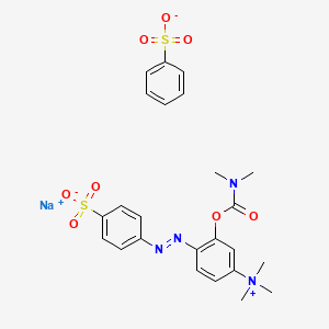 Ammonium, (3-hydroxy-4-(p-sulfophenylazo)phenyl)trimethyl-, sodium salt, benzenesulfonate, dimethylcarbamate (ester)