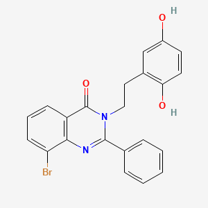 4(3H)-Quinazolinone, 8-bromo-3-(2-(2,5-dihydroxyphenyl)ethyl)-2-phenyl-