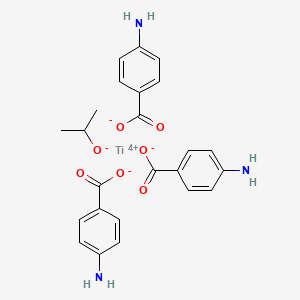 molecular formula C24H25N3O7Ti B13784637 Titanium, tris(4-aminobenzoato-kappaO)(2-propanolato)-, (T-4)- CAS No. 68443-52-7