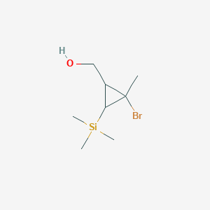 molecular formula C8H17BrOSi B13784638 2-bromo-2-methyl-3-(trimethylsilyl)-Cyclopropanemethanol 