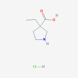 molecular formula C7H14ClNO2 B1378464 3-乙基吡咯烷-3-羧酸盐酸盐 CAS No. 1423029-29-1