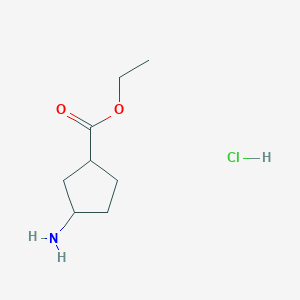 molecular formula C8H16ClNO2 B1378465 Ethyl 3-aminocyclopentane-1-carboxylate hydrochloride CAS No. 1394040-81-3