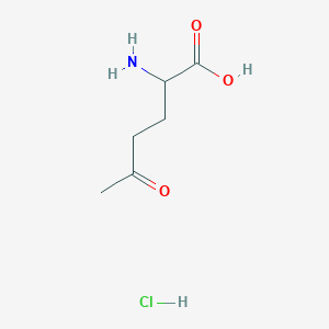 molecular formula C6H12ClNO3 B1378466 2-Amino-5-oxohexanoic acid hydrochloride CAS No. 1394040-02-8