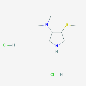 molecular formula C7H18Cl2N2S B1378470 N,N-dimethyl-4-(methylsulfanyl)pyrrolidin-3-amine dihydrochloride CAS No. 1423026-62-3