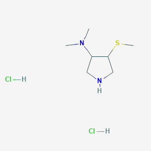 molecular formula C7H18Cl2N2S B1378470 N,N-二甲基-4-(甲硫基)吡咯烷-3-胺二盐酸盐 CAS No. 1423026-62-3