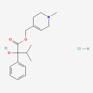 (1-methyl-3,6-dihydro-2H-pyridin-4-yl)methyl 2-hydroxy-3-methyl-2-phenylbutanoate;hydrochloride