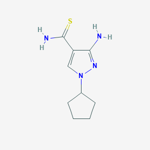 molecular formula C9H14N4S B1378473 3-amino-1-cyclopentyl-1H-pyrazole-4-carbothioamide CAS No. 1421602-06-3