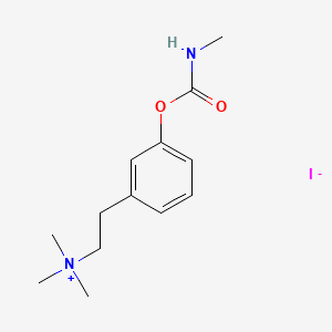 molecular formula C13H21IN2O2 B13784794 Carbamic acid, methyl-, 3-(beta-(trimethylammonio)ethyl)phenyl ester, iodide CAS No. 64046-03-3