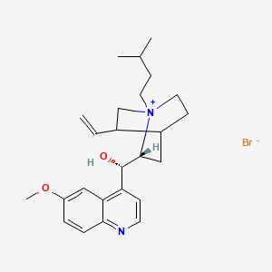 molecular formula C25H35BrN2O2 B13784806 Quinine, isoamylbromide CAS No. 63717-09-9