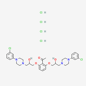 Ethanone, 1-(2,6-bis(3-(4-(3-chlorophenyl)-1-piperazinyl)-2-hydroxypropoxy)phenyl)-, tetrahydrochloride