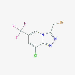 molecular formula C8H4BrClF3N3 B1378501 3-(ブロモメチル)-8-クロロ-6-(トリフルオロメチル)-[1,2,4]トリアゾロ[4,3-a]ピリジン CAS No. 1616500-70-9