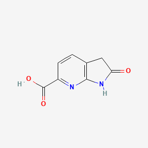 molecular formula C8H6N2O3 B1378516 2-Oxo-3,7-dihydro-2h-pyrrolo[2,3-b]pyridine-6-carboxylic acid CAS No. 1260382-42-0