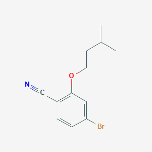 molecular formula C12H14BrNO B1378517 4-Bromo-2-(3-methylbutoxy)benzonitrile CAS No. 1616500-68-5