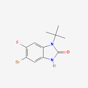 molecular formula C11H12BrFN2O B1378522 5-溴-1-叔丁基-6-氟-3H-1,3-苯并二唑-2-酮 CAS No. 1403483-67-9