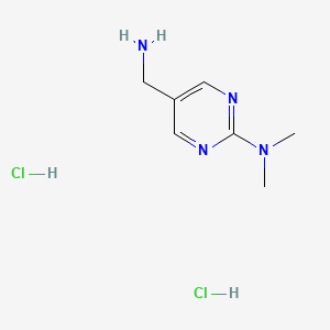 molecular formula C7H14Cl2N4 B1378525 5-(氨甲基)-N,N-二甲基嘧啶-2-胺二盐酸盐 CAS No. 1461706-98-8