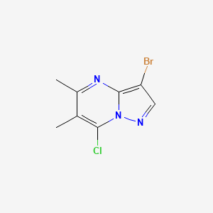 molecular formula C8H7BrClN3 B1378534 3-Bromo-7-chloro-5,6-dimethylpyrazolo[1,5-a]pyrimidine CAS No. 1429309-40-9